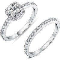 Elegantes Halo-Zirkonia-Ring-Set