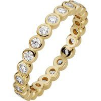 Eleganter Goldring mit Zirkonia Besatz