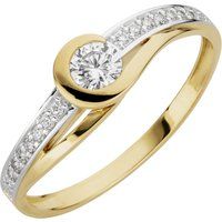Eleganter Bicolor-Schwingenring mit Zirkonia
