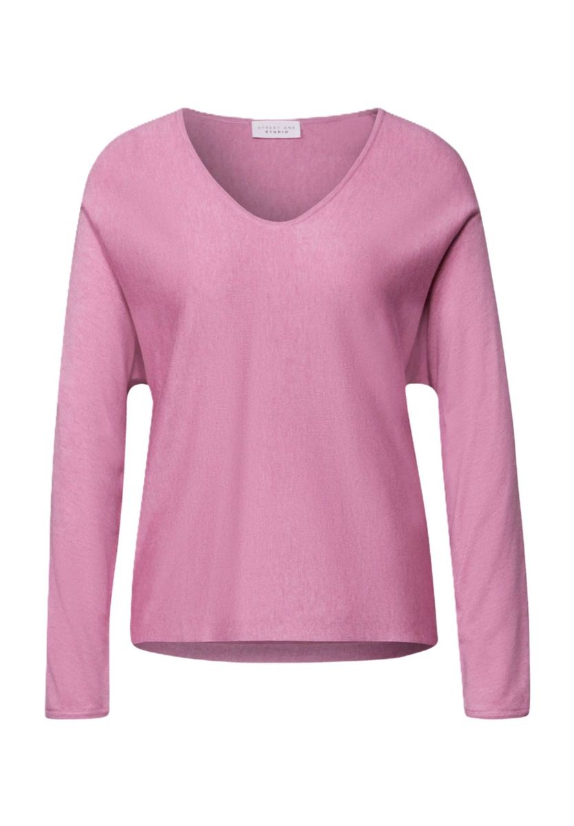 Feinstrickpullover mit V-Ausschnitt