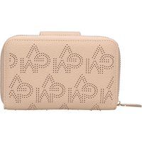 Zip-Around-Portemonnaie mit Monogramm-Lochmuster