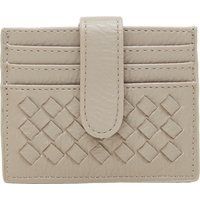 Geflochtenes Leder-Kartenetui mit Lasche