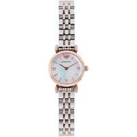 Elegante Perlmutt-Armbanduhr mit Gliederarmband