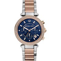 Zweifarbige Chronographenuhr mit Kristallbesatz