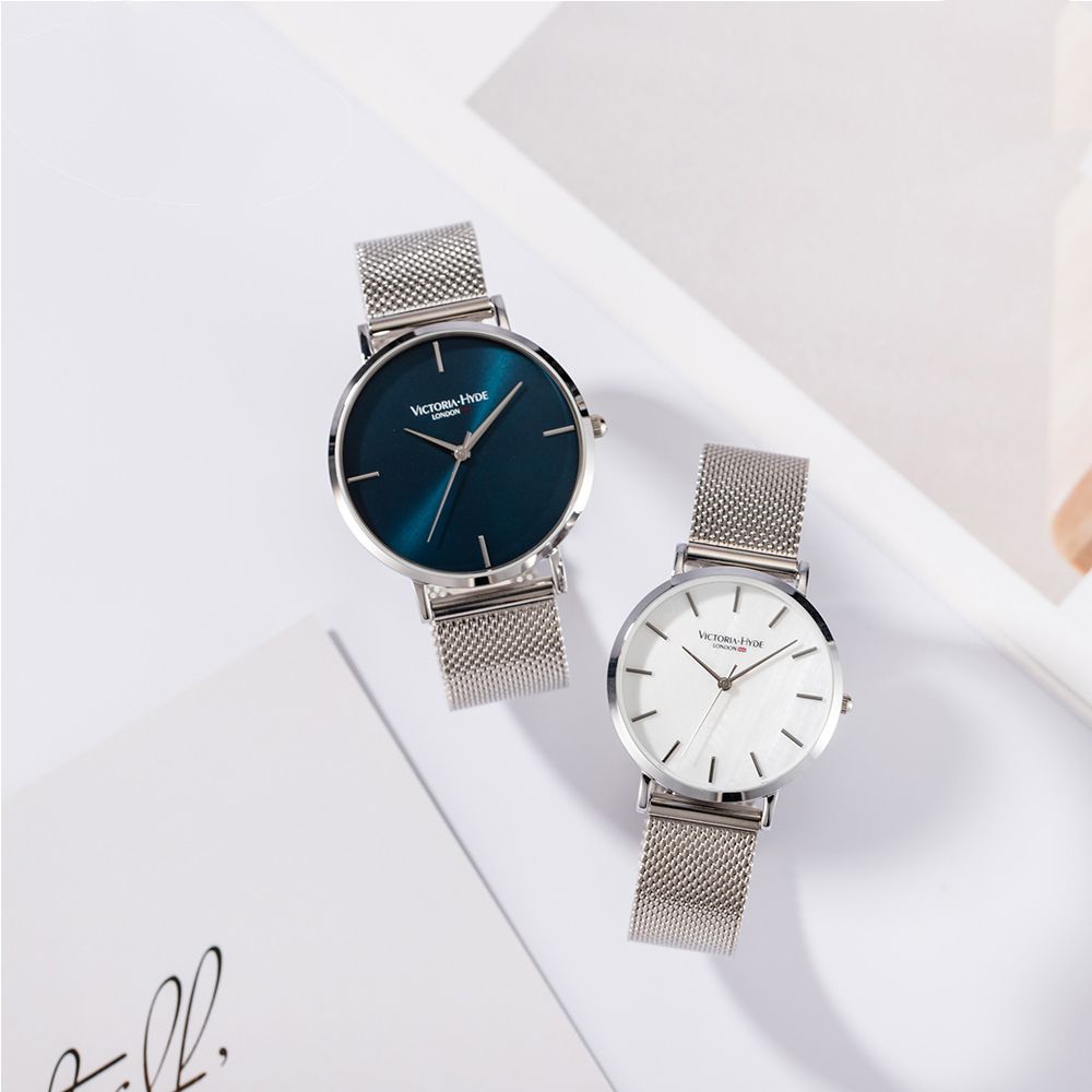 Elegantes Uhren-Set mit Milanaise-Armband
