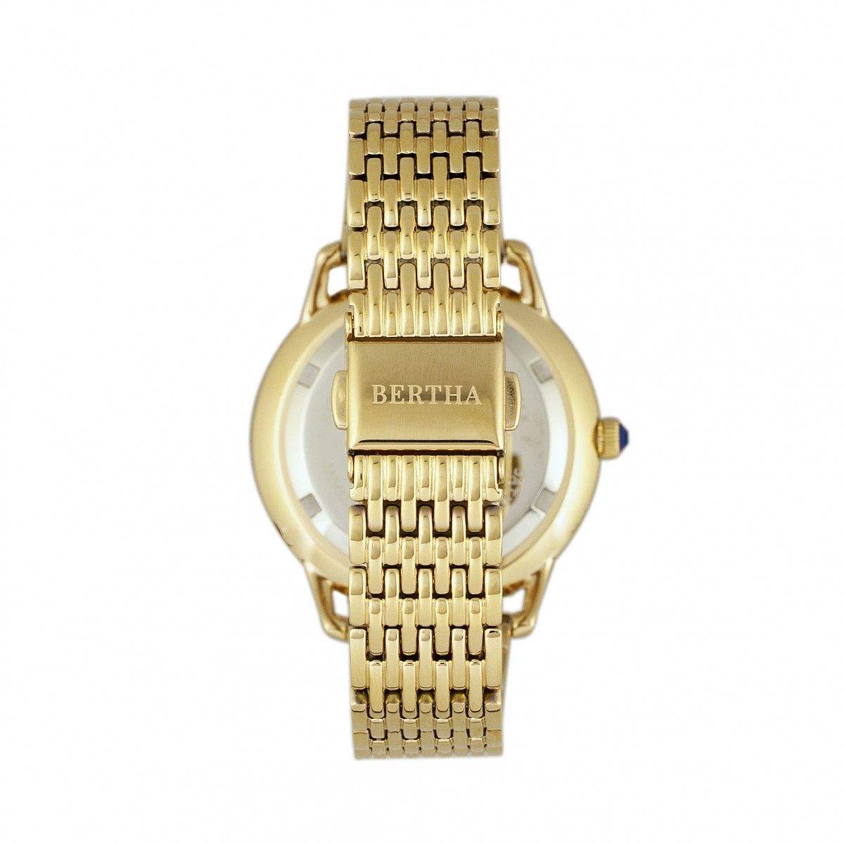 Goldfarbene Armbanduhr mit leuchtendem Zifferblatt