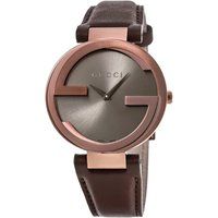Interlocking G Lederarmband-Uhr