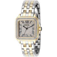 Zweifarbige Armbanduhr mit Kristalllünette