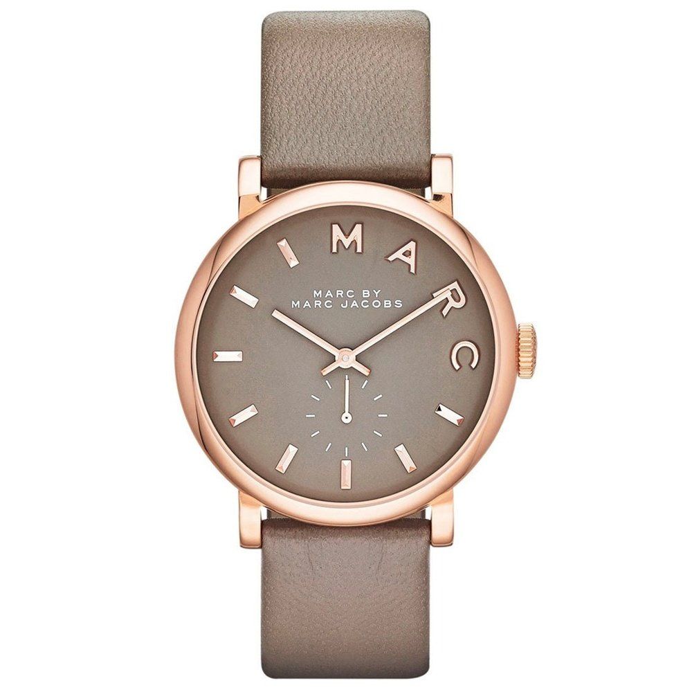 Minimalistische Roségolduhr mit Lederarmband