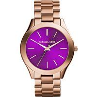 Minimalistische Roségoldene Uhr mit Lila Zifferblatt
