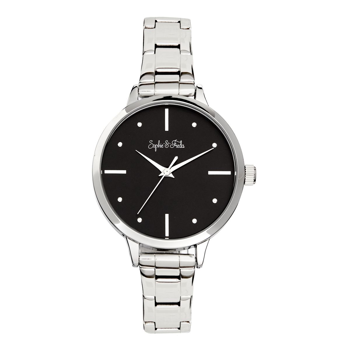 Klassische minimalistische silberne Gliederarmbanduhr