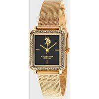 Elegante rechteckige Uhr mit Kristallbesatz