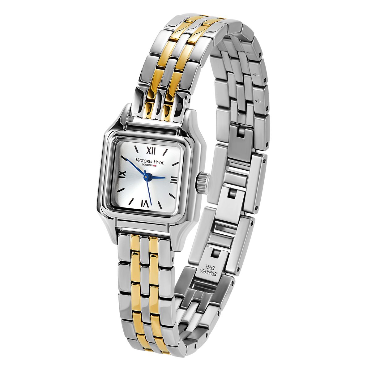 Elegante Quadratische Bicolor-Armbanduhr