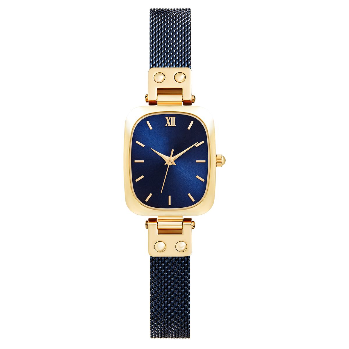 Klassische Mesh-Armbanduhr mit Kissengehäuse