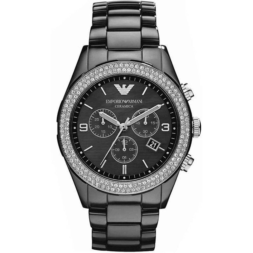 Keramik-Chronograph mit Kristall-Lünette