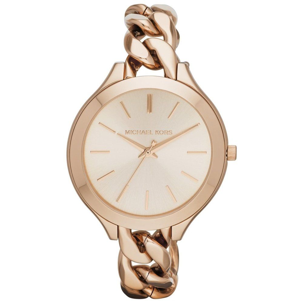 Slim Runway Armbanduhr mit Kettendetail