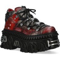 Plateau-Stiefeletten aus Distressed-Leder