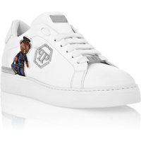 Leder-Sneaker mit Teddy-Patch
