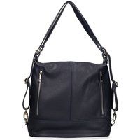 Wandelbare Leder-Schultertasche zum Rucksack