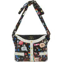 Verspielte Hobo-Tasche mit Grafik-Patches