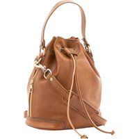 Vielseitige Leder-Beuteltasche mit Kordelzug
