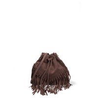Wildleder-Beuteltasche mit Fransen