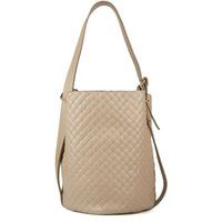 Gesteppte Beuteltasche aus Leder