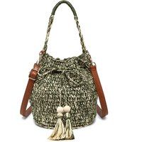 Kassandra Geflochtene Stroh-Eimertasche