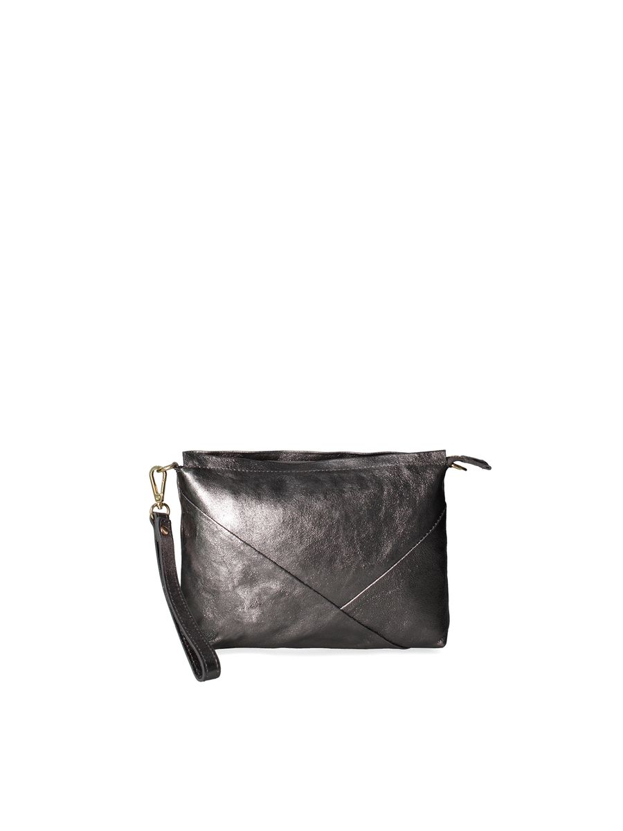 Metallische Lederclutch im Umschlag-Stil