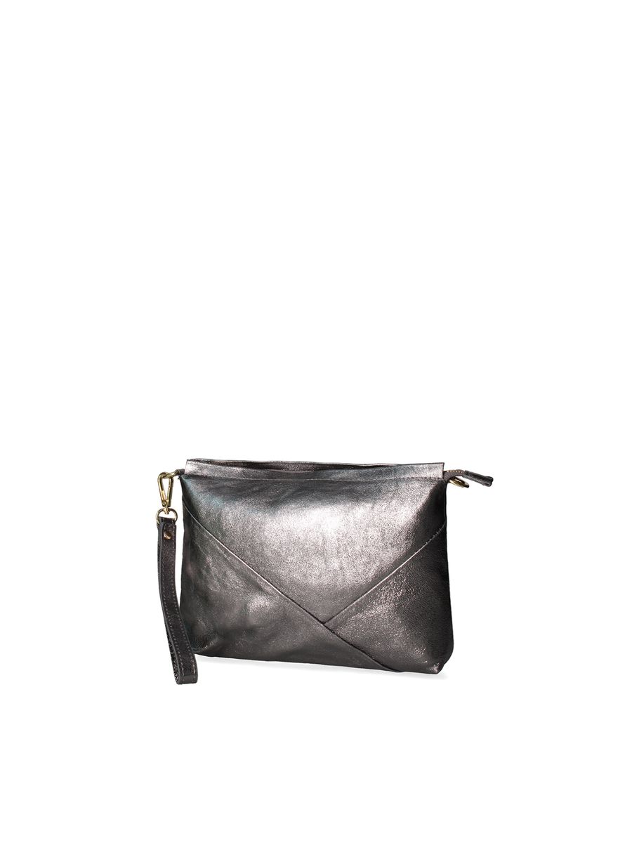 Metallische Lederclutch im Umschlag-Stil