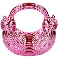 Skulpturale Gerippte Metallic Minitasche
