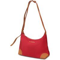 Schultertasche mit veganem Lederbesatz