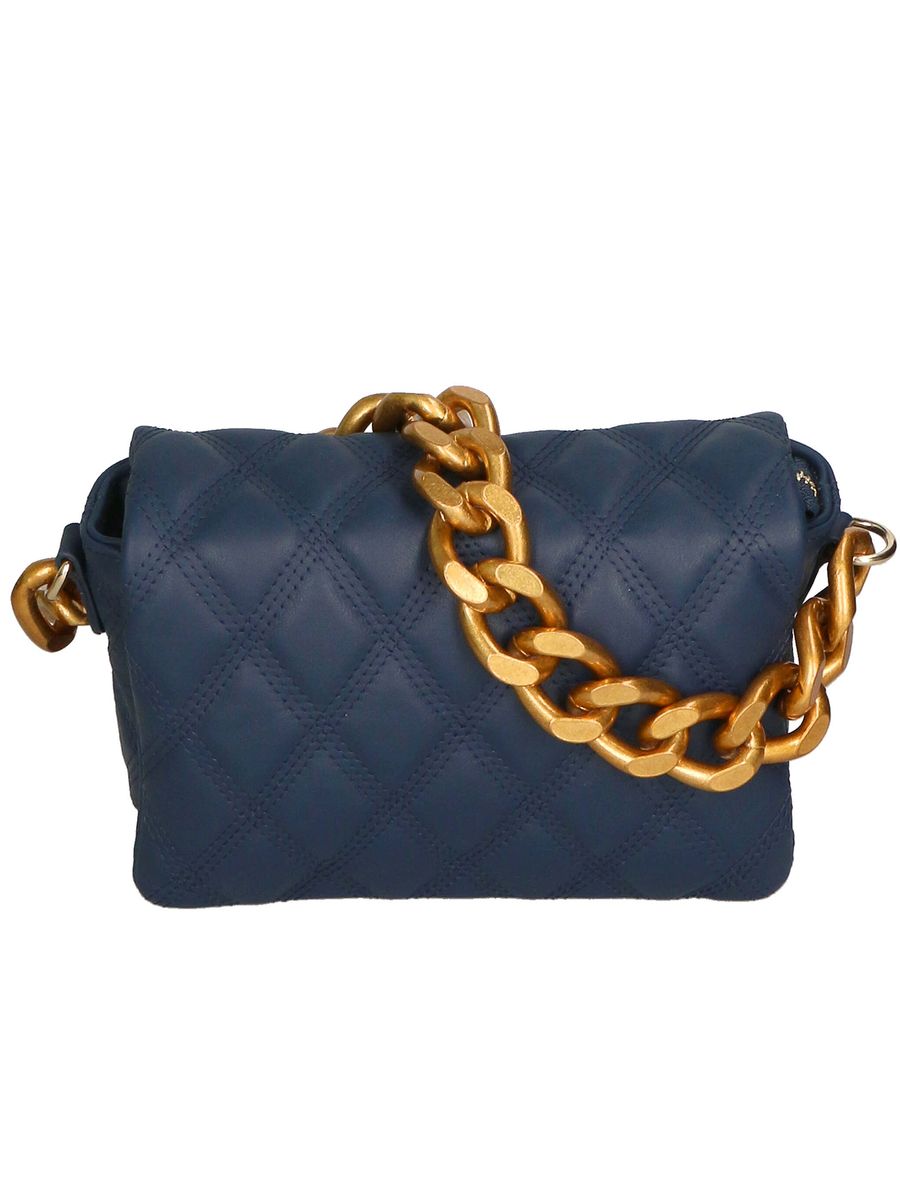 Gesteppte Ledertasche mit Kettenriemen