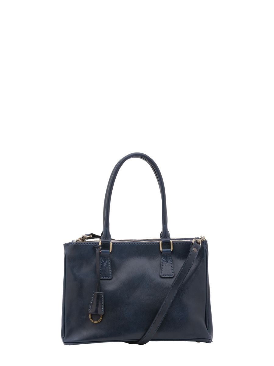 Klassische Lederhandtasche mit Griffen