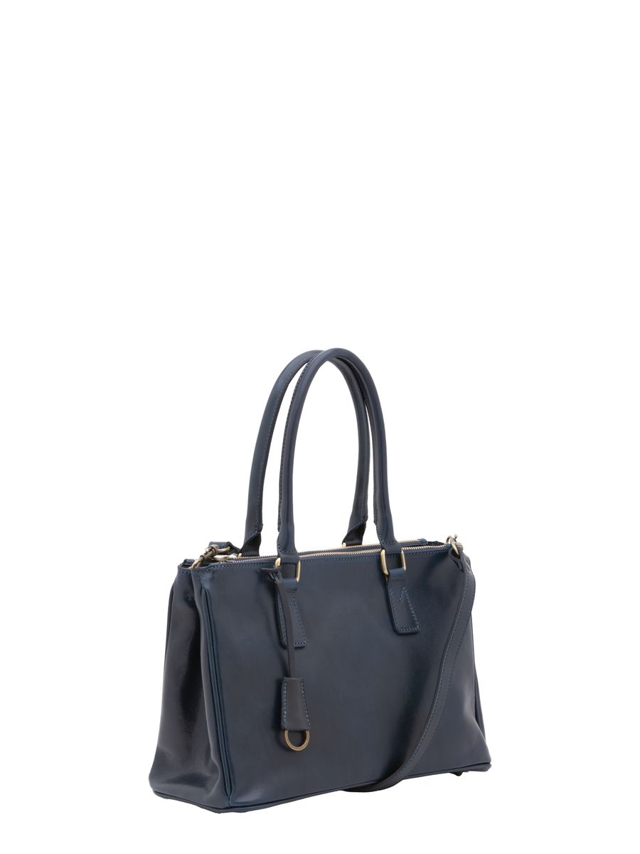 Klassische Lederhandtasche mit Griffen