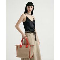 Gewebte Shopper mit Kontrastbordüre