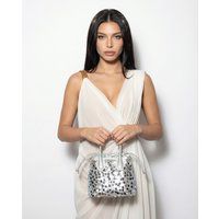 Mini-Beuteltasche mit Pailletten-Besatz