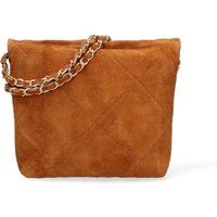 Gesteppte Schultertasche aus Wildleder