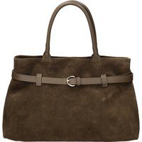 Strukturierte Wildledertasche mit Gürteldetail