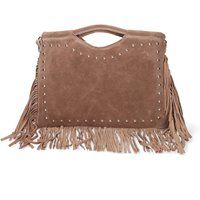 Besetzte Wildledertasche mit Fransen