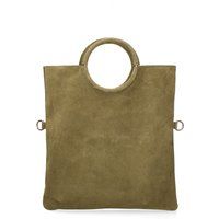 Minimalistische Wildledertasche mit Rundgriff