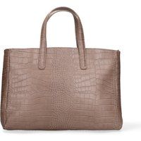 Shopper aus Leder mit Krokoprägung