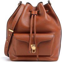 Eimertasche aus genarbtem Leder