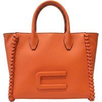 Strukturierte Handtasche mit Flechtkante