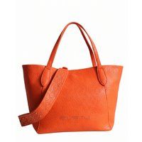 Genarbte Shopper-Tasche mit Nieten
