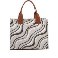 Grafische Tote-Tasche mit Wellenmuster