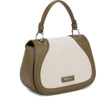 Elegante Henkeltasche mit Canvas-Einsatz