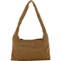 Schimmernde Netz-Schultertasche mit Perlen