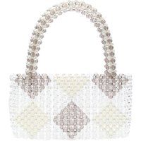 Geometrische Perlenhandtasche mit Henkel