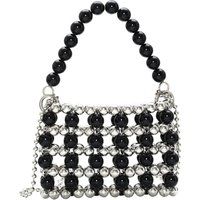 Geometrische Handtasche mit Perlenbesatz